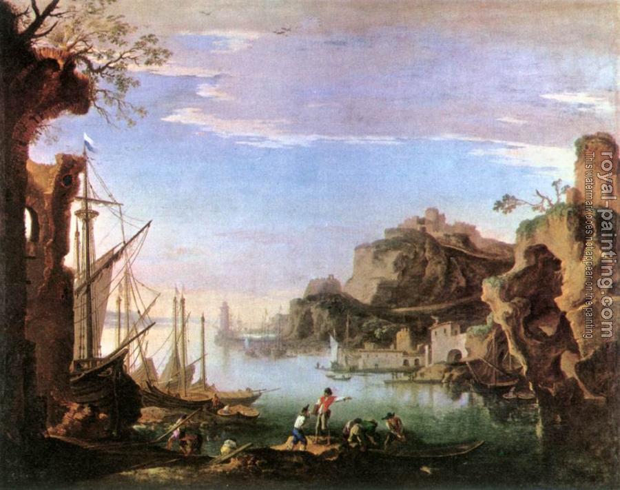 Salvator Rosa : Harbour with Ruins